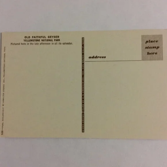VINTAGE Post Card Old Faithful Geyser Yellowstone - Picture 9 of 12
